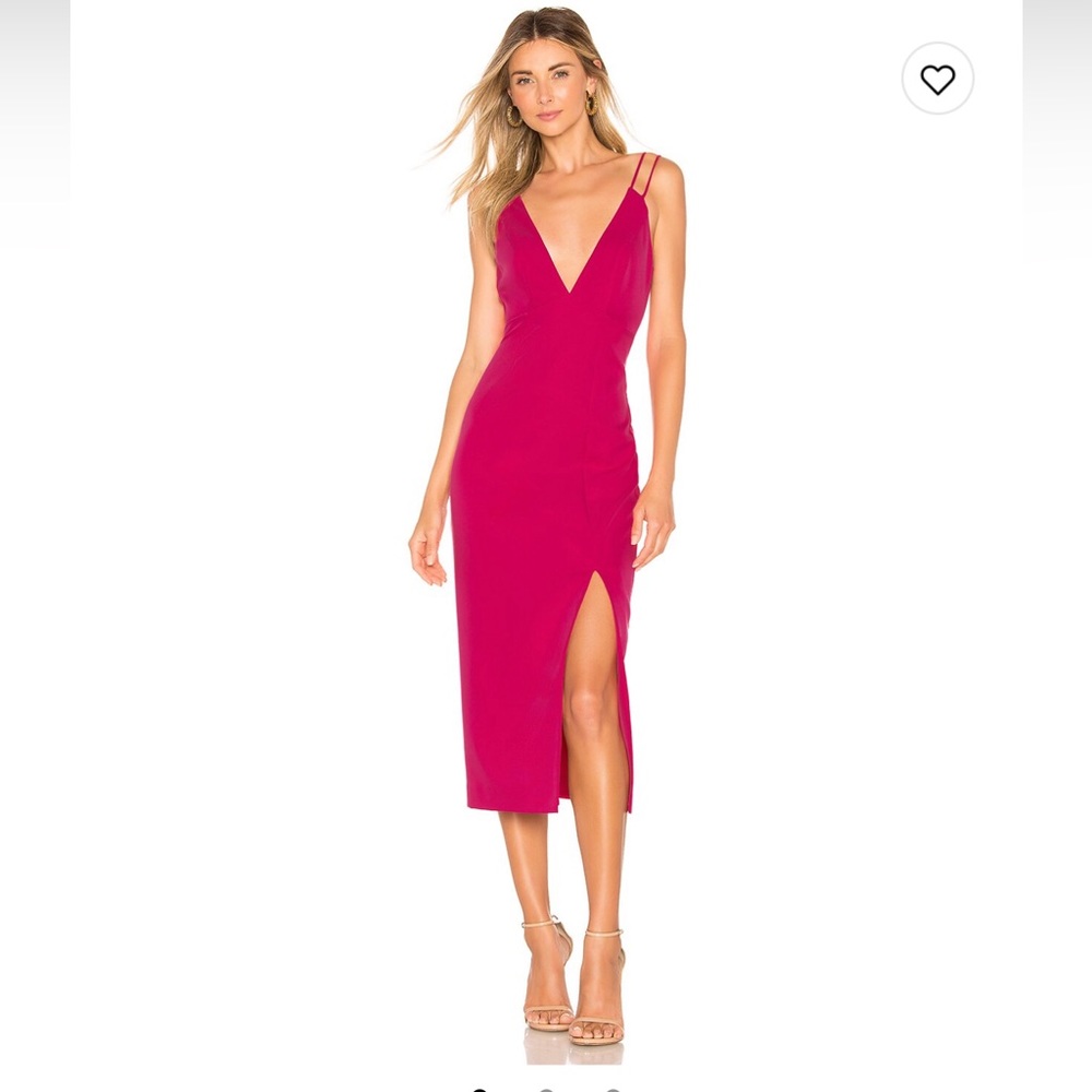 NBD hot pink “shine on” dress, size XS